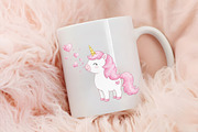 Cute Kawaii Unicorn Clipart PNG, an Animal Illustration by RobertsArt (Thumbnail 3 of 7)