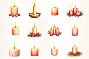 Holiday Christmas Candle Scene Clipa, an Illustration by CrexoraLab (Thumbnail 3 of 5)