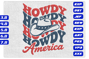 Howdy America Cowboy Embroidery, an Illustration by Purpose Ekbal