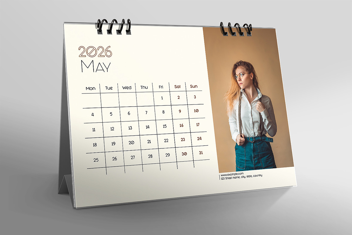 Desk Calendar 2026, a Stationery Template by crazyOWL (Photo 2 of 6)