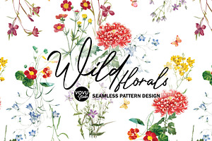 Wild floral Seamless Pattern Design