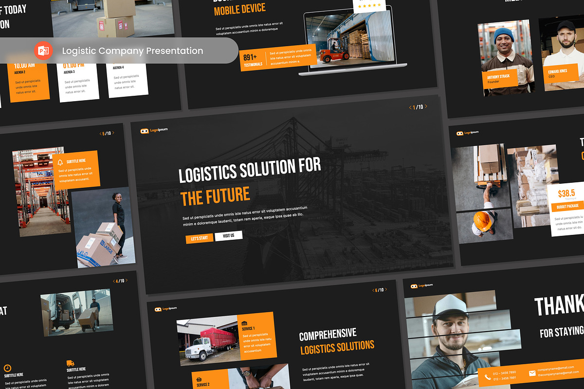 Logistic Company PowerPoint, a Presentation Template by Antstheme (Photo 1 of 2)