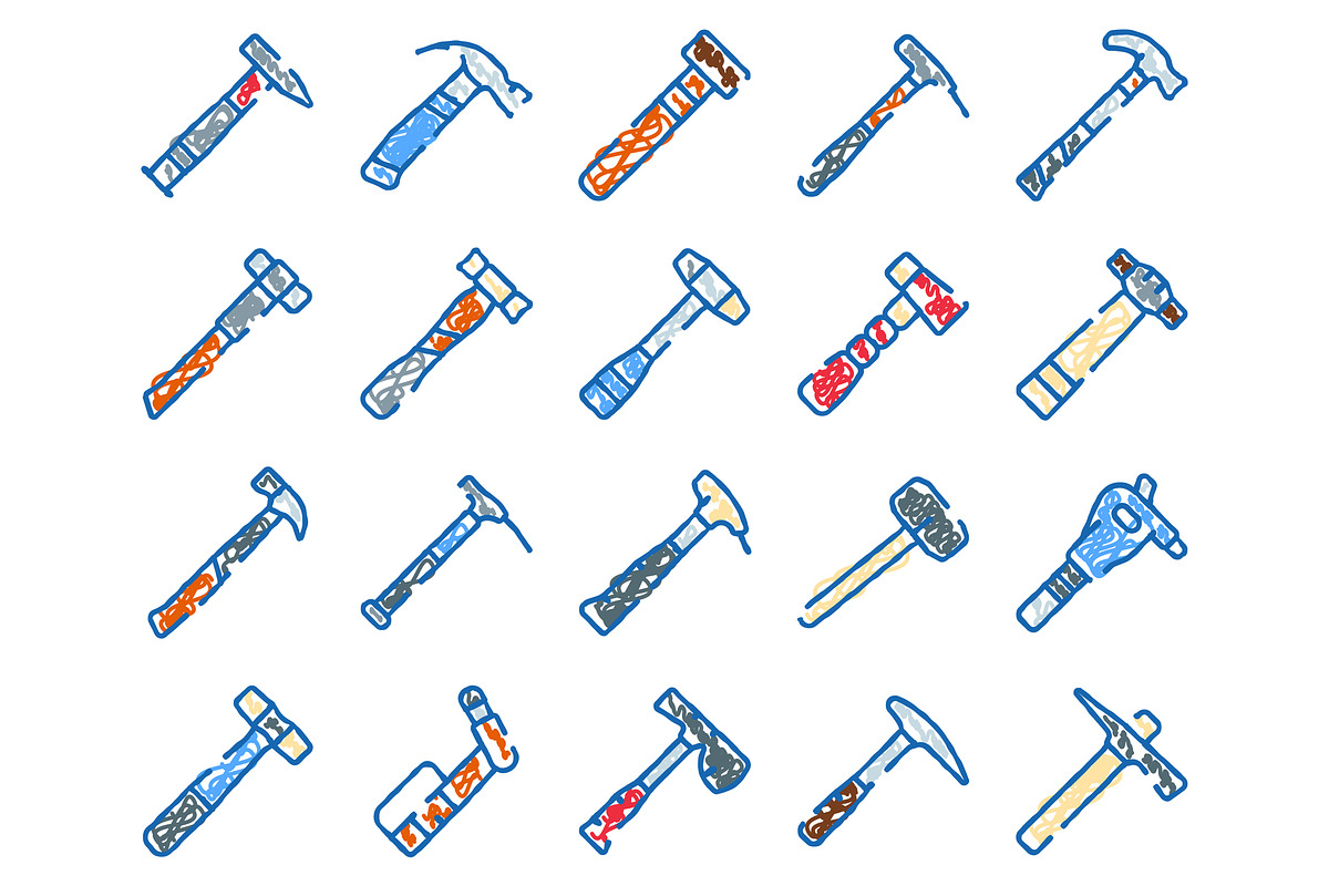 Hammer tools illustration selection, an Object Graphic by pikepicture (Photo 2 of 3)