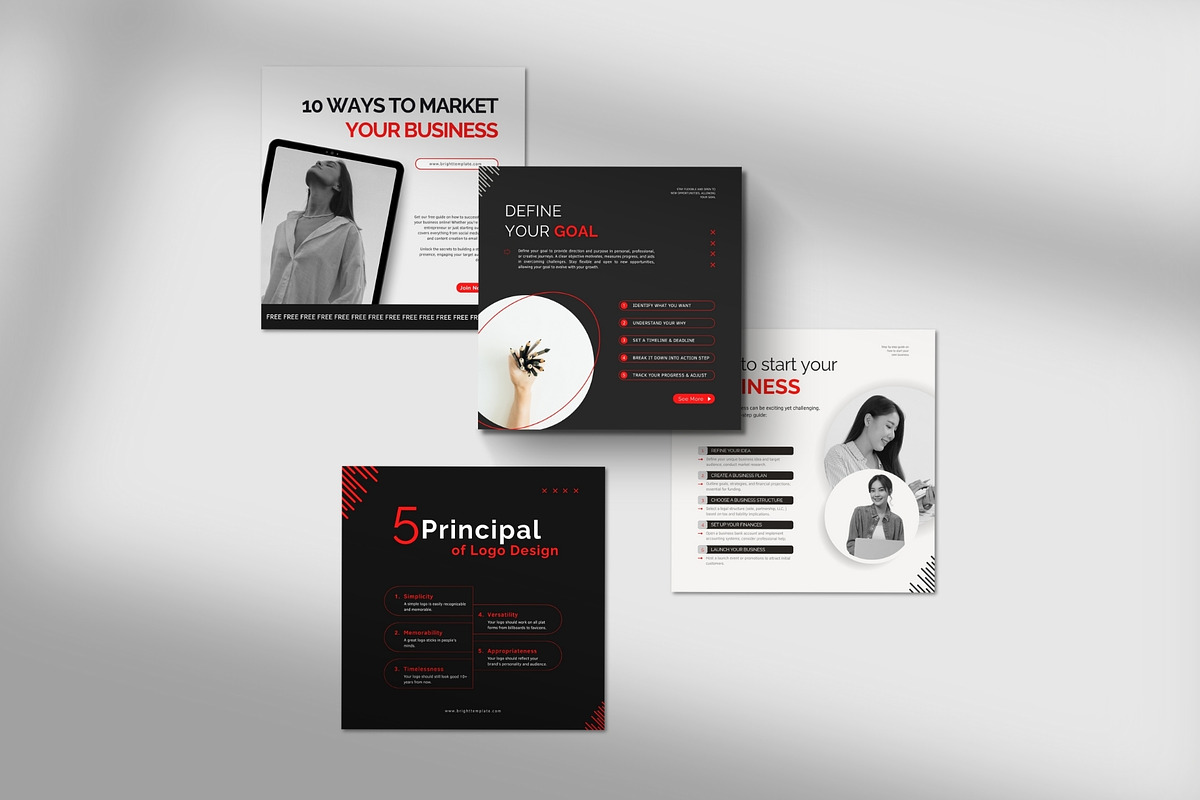 Instagram Templates for Entrepreneur, a Social Media Template by TheBrightGrap (Photo 7 of 18)