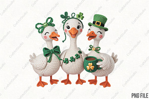 Crochet St Patrick’s Day Silly Goose, an Illustration by CraftArtStudio