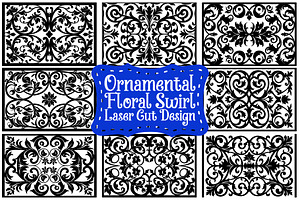Ornamental Floral Swirl Laser Cut, an Illustration by Gfx_Store