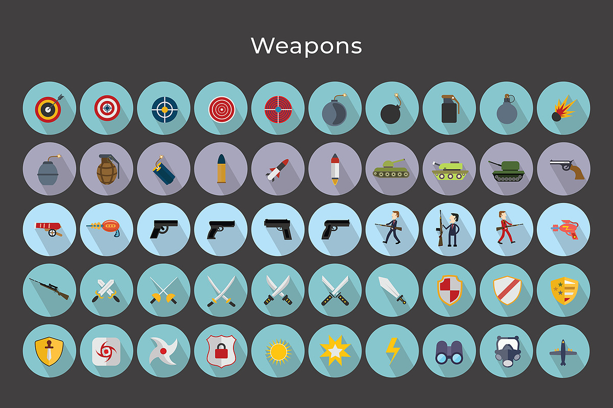 Gaming Weapons Icons Pack - Flat V2, a Duotone Icon by Jumbo Icons (Photo 5 of 5)