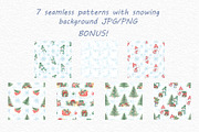 Winter Holidays watercolor clipart, an Illustration by susie-p-art (Thumbnail 17 of 18)