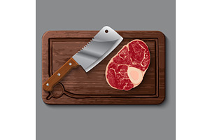 Realistic wooden cutting board, an Object Illustration by piter.goskov