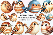 Quirky Whimsical Birds Clipart, an Illustration by CraftArtStudio (Thumbnail 1 of 6)