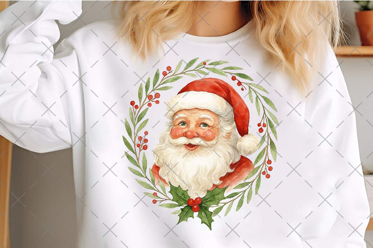 Santa Christmas Wreath PNG, an Illustration by Craft Nest (Photo 2 of 6)
