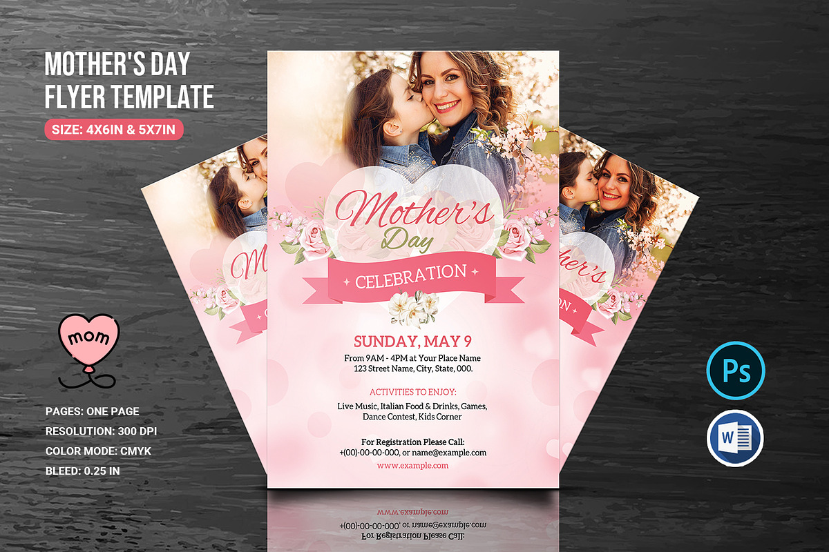 Mother's Day Party Flyer V02, a Flyer Template by retrographix (Photo 1 of 4)