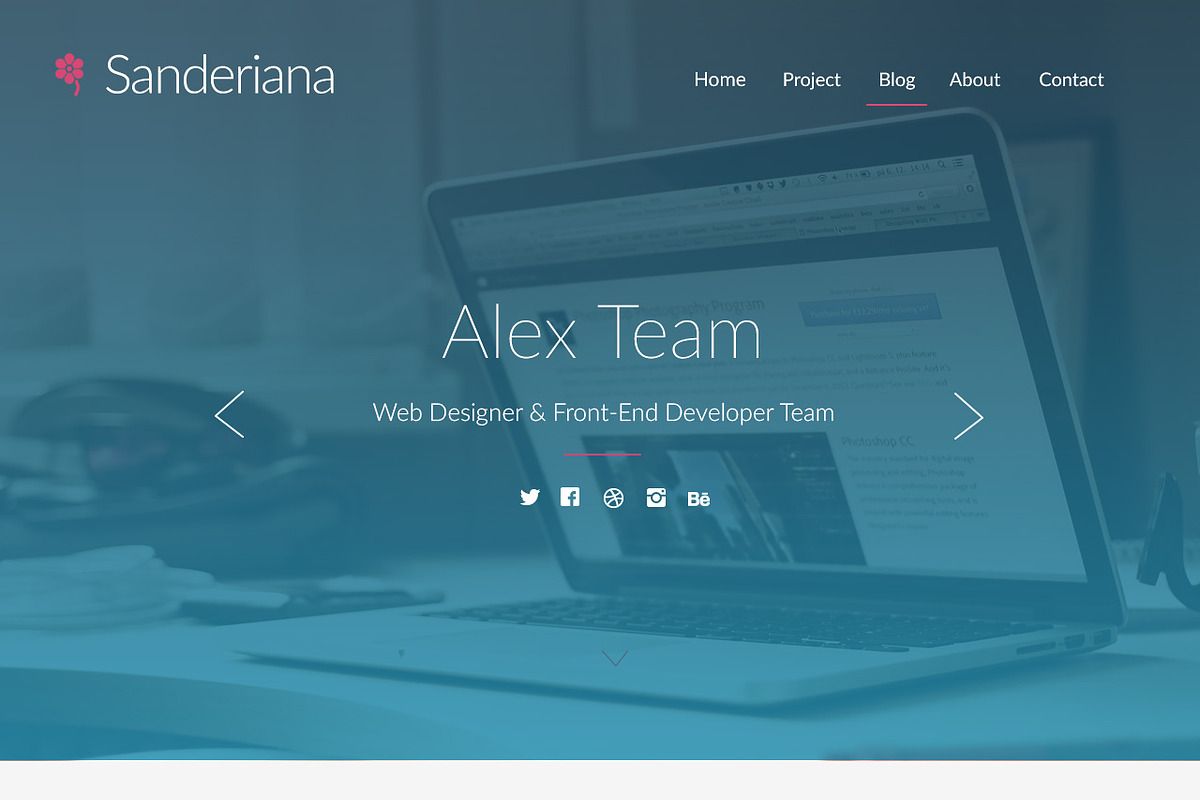 Sanderiana One-Page Portfolio - PSD, a Landing Page Template by Radian (Photo 2 of 2)