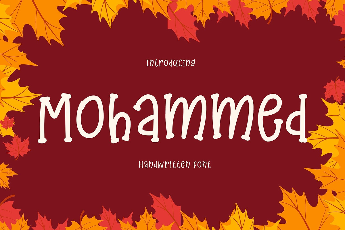 Mohammed is a cute handwritten font, a Handwritten Font by Brown Cupple (Photo 1 of 6)