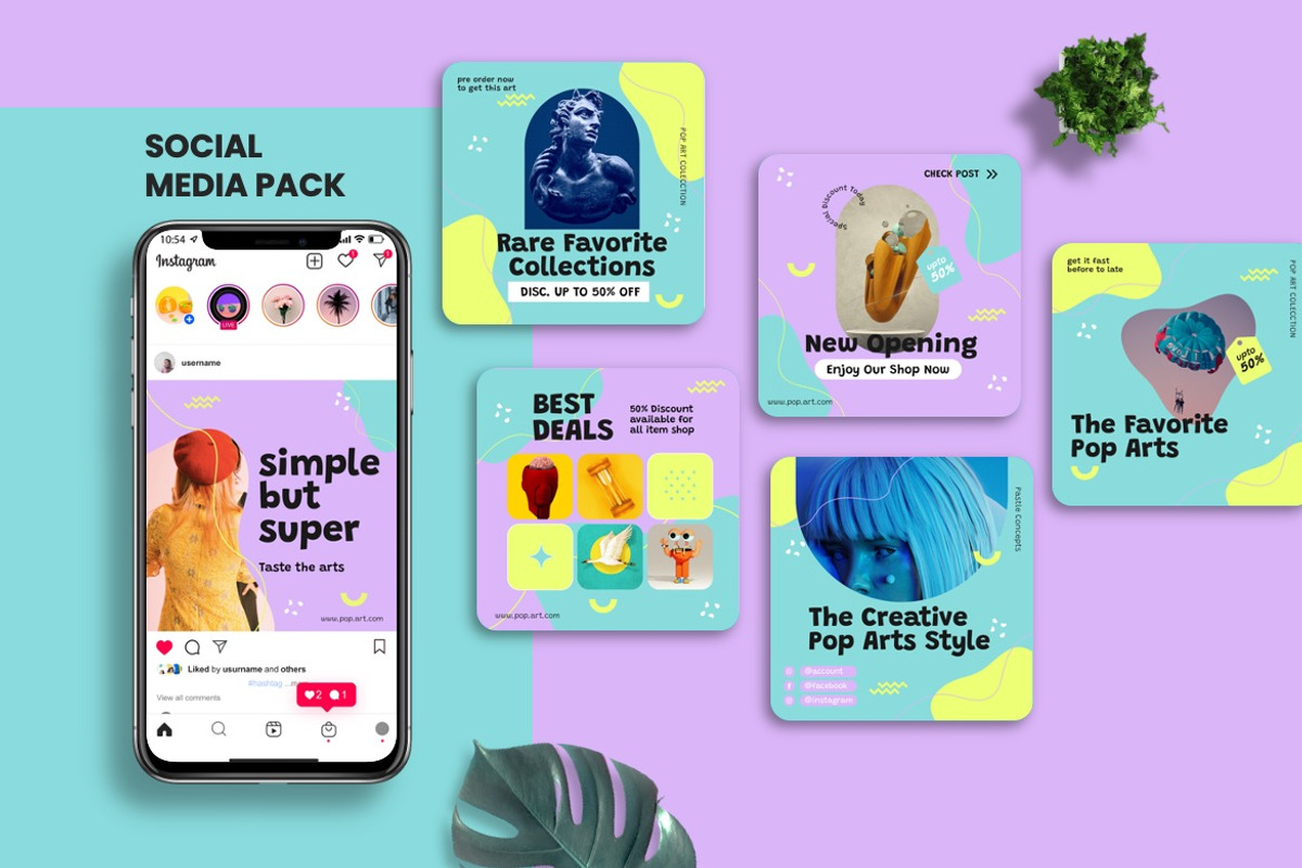 Creata - Pop Art   Instagram Post, a Social Media Template by Dhabee (Photo 3 of 5)