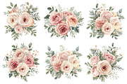 Blush Floral Watercolor Bundle, an Illustration by musafir_fashion (Thumbnail 2 of 13)