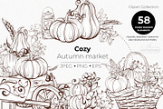 Vintage Autumn Botanical Line Art, a Seasonal Illustration by katmonne (Thumbnail 1 of 14)