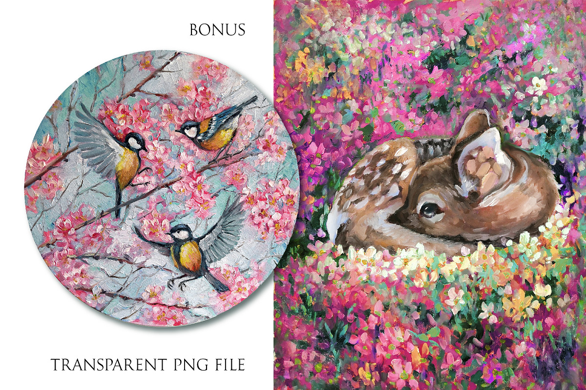 Birds welcome Spring - oil painting, an Animal Illustration by Lana Sham (Photo 5 of 13)