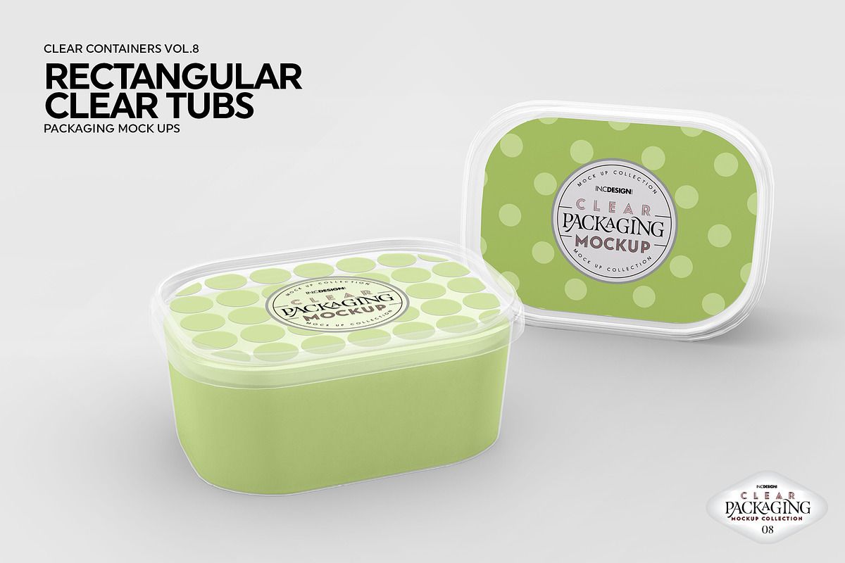 Clear Tub Containers PackagingMockup, a Cups & Container Mockup by INCDesign (Photo 5 of 7)