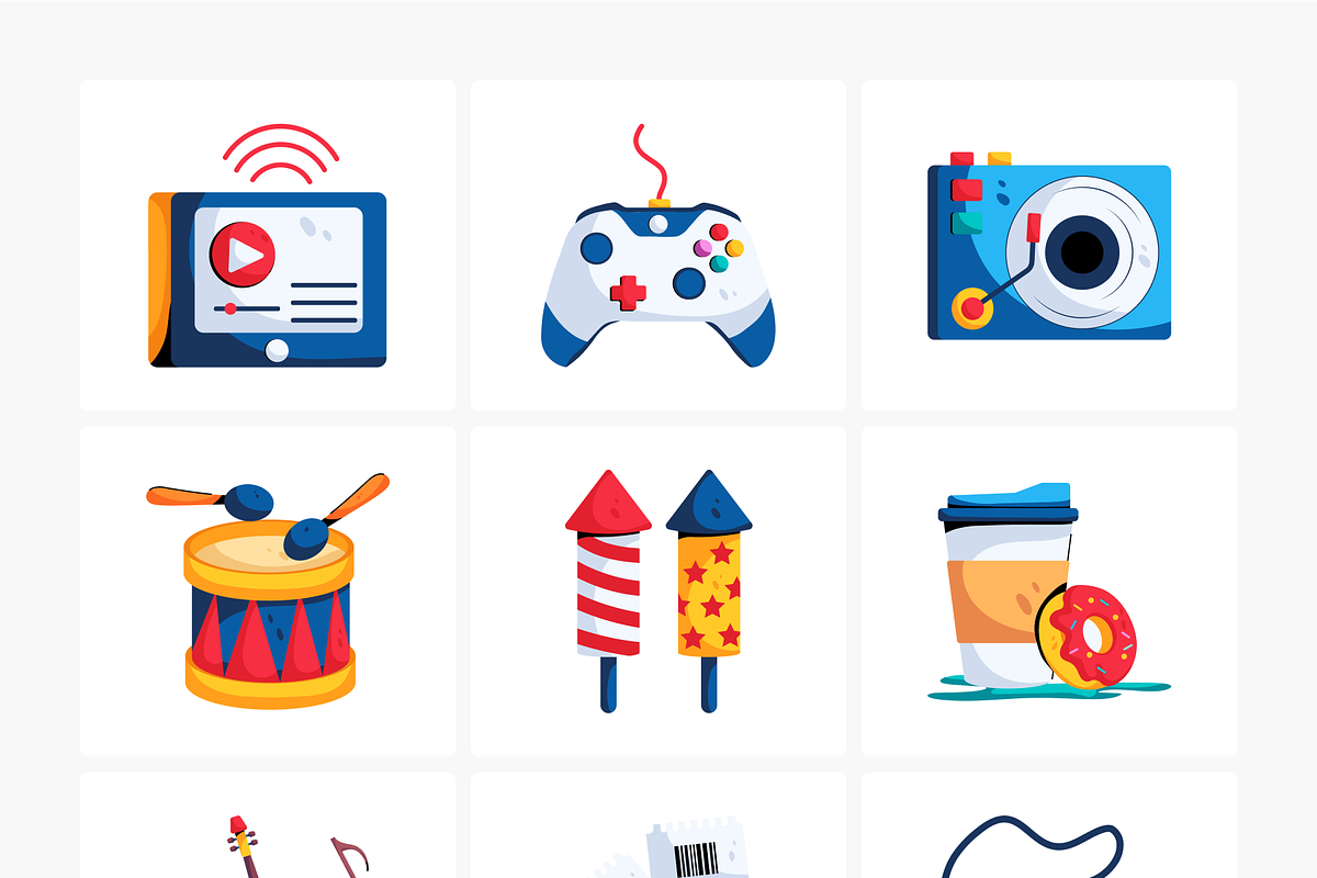 Animated Entertainment Icon Set