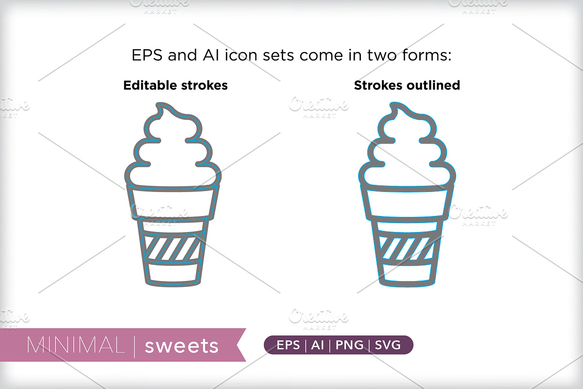 Minimal sweets icons, an Outline Icon by Picture Window (Photo 3 of 5)