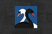 Black and White Swans, an Animal Illustration by PsychocheArt (Thumbnail 2 of 3)