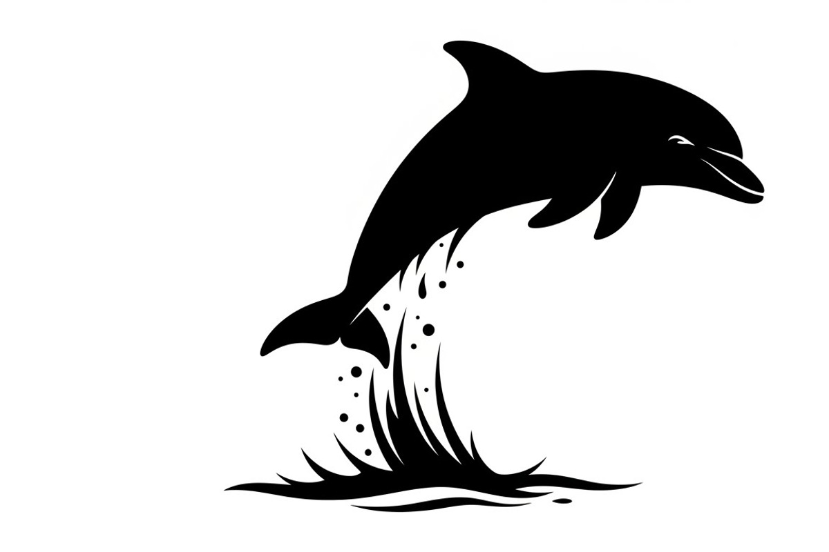 dolphin jumping silhouettes, an Illustration by Amazin_art (Photo 12 of 31)