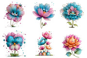 Quirky Flowers Clipart Whimsical, an Illustration by CreationArt (Thumbnail 2 of 5)