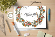 Wreath with berries and ficus leaves, a Decorative Illustration by OctopusRider (Thumbnail 2 of 3)