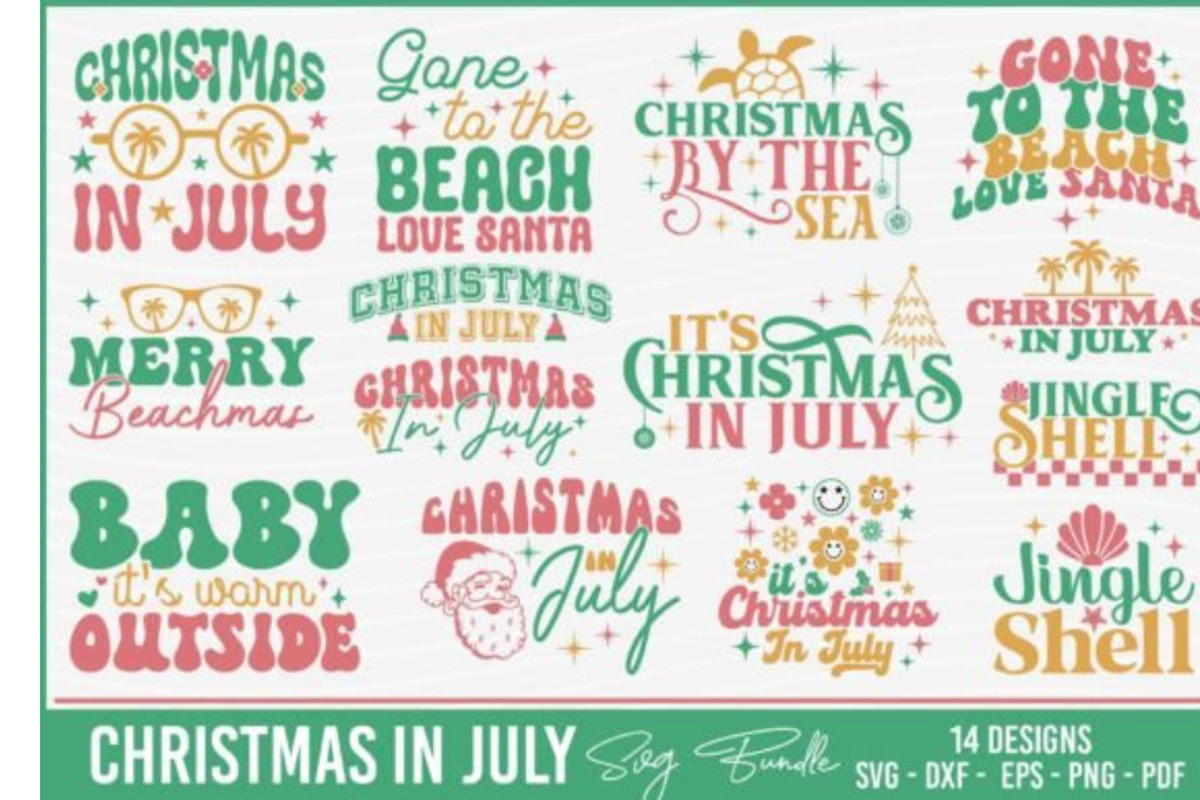 Retro Christmas in July SVG Bundle, an Object Graphic by BeeCraftR (Photo 8 of 12)
