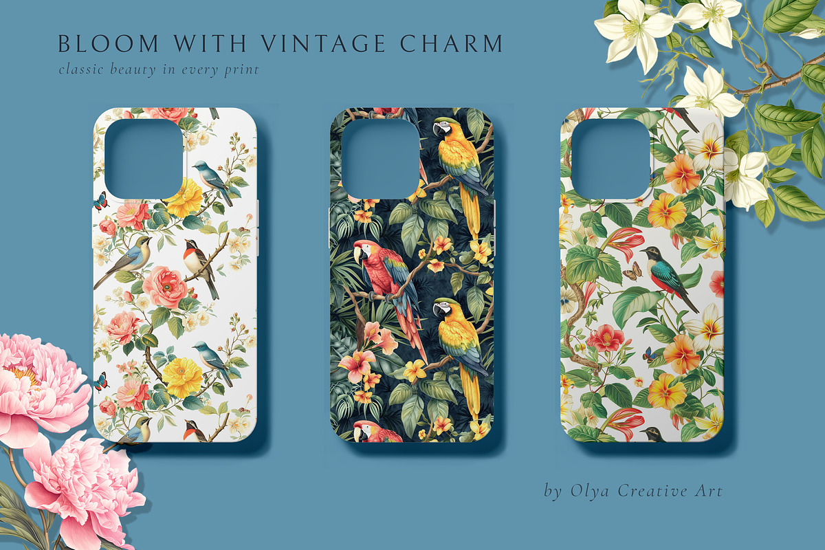 Chinoiseries Toile Seamless Patterns, a Pattern Graphic by Olya Creative (Photo 5 of 25)