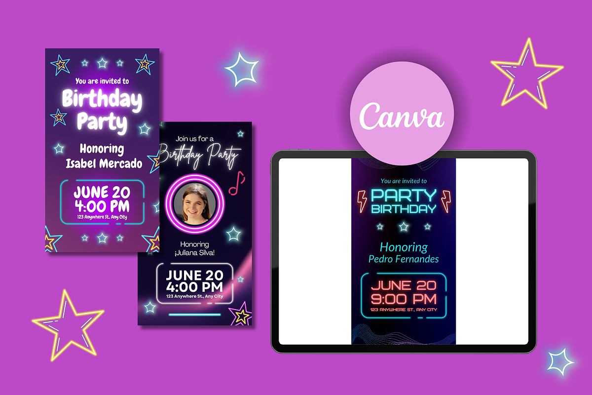 Neon Birthday Party Instagram Story, a Templates & Theme by TemplateCastleStore (Photo 6 of 9)