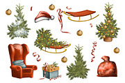 Lemur and Christmas, an Illustration by IrynaPanashii (Thumbnail 3 of 11)