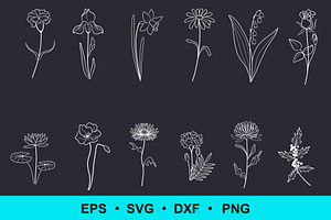 Birth Flowers Clip Art Vector File