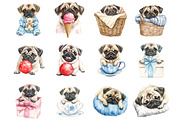 Cute Watercolor Pug Dog PNG, a Graphic by CitraGraphics (Thumbnail 2 of 4)