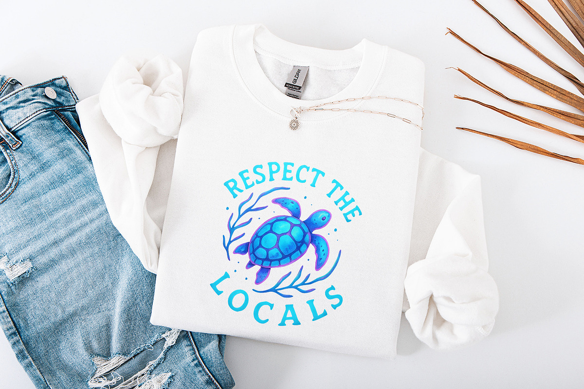 Respect the Locals Png, Sea Turtle, an Illustration by SharpMarketplace (Photo 4 of 9)