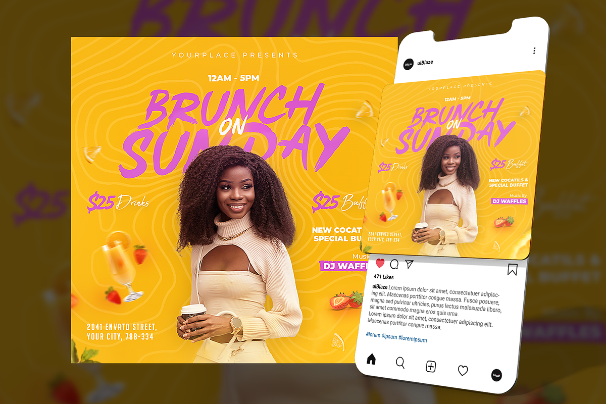 Brunch Sunday Flyer, a Flyer Template by FLYERHIVE (Photo 3 of 3)