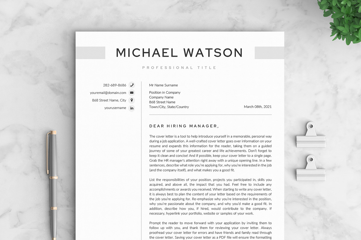 Resume/CV - The Watson, a Resume Template by CreativeLandStudio (Photo 6 of 10)