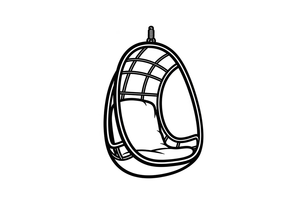 Hanging Egg Chair Silhouette Bundle, an Illustration by Designer_Momina (Photo 32 of 51)