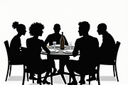 Dining People Silhouette Set, an Illustration by Designs_River (Thumbnail 7 of 9)