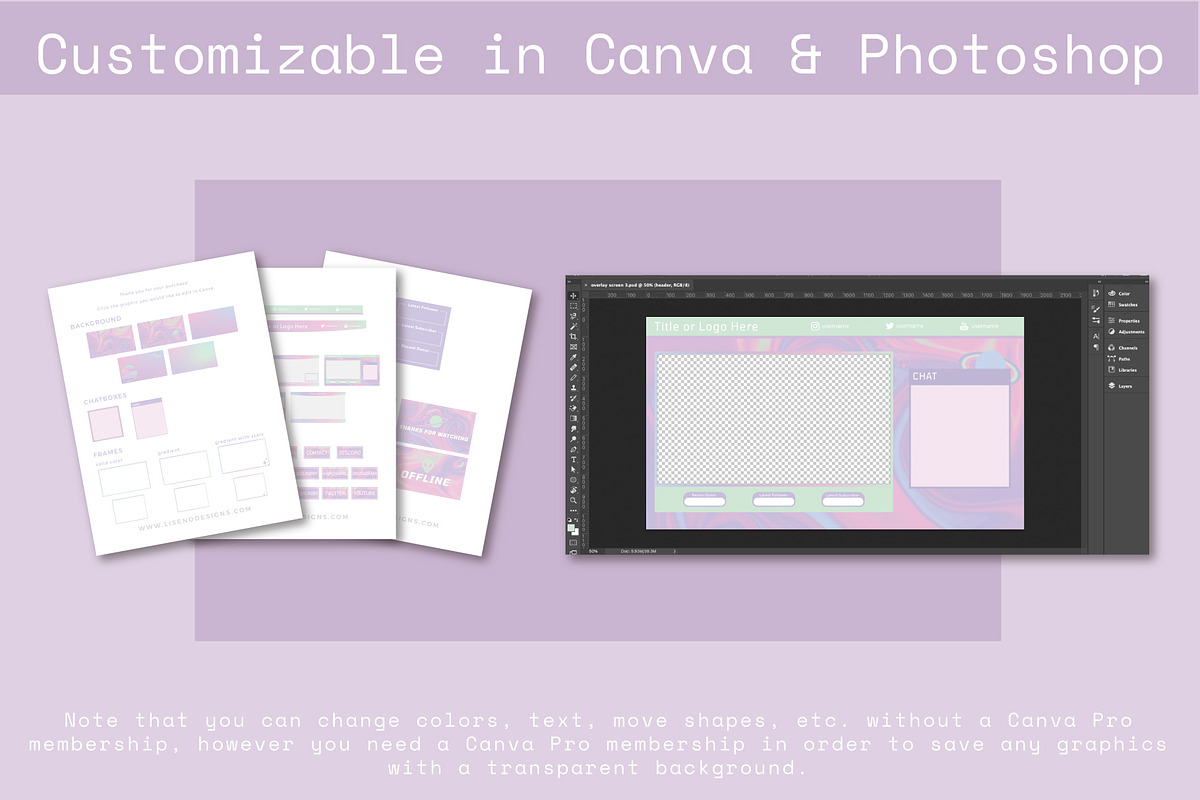 Streaming: Iridescent Galaxy Kit, a Social Media Template by Liseno Designs (Photo 8 of 9)