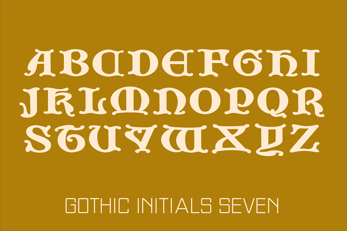 Gothic Initials Seven Font, a Script Font by GG Design (Photo 1 of 15)