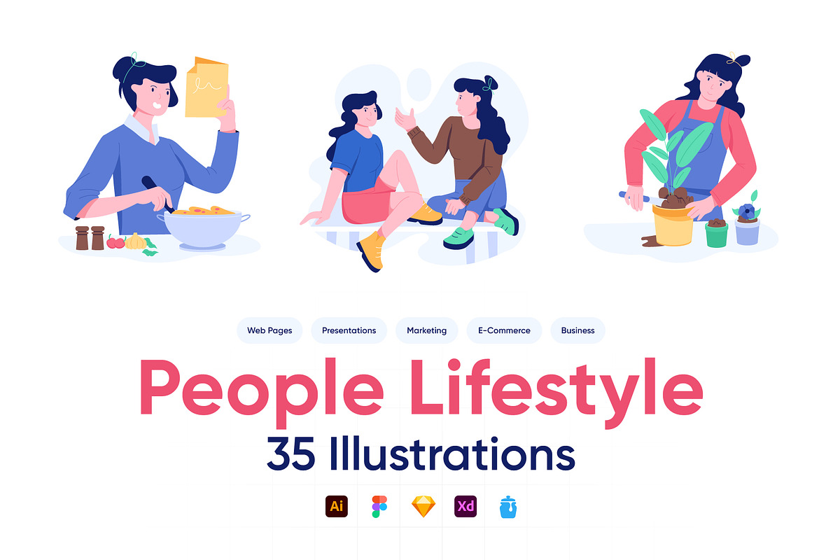 People Lifestyle Illustration Set, a Person Illustration by Prosymbols (Photo 1 of 8)