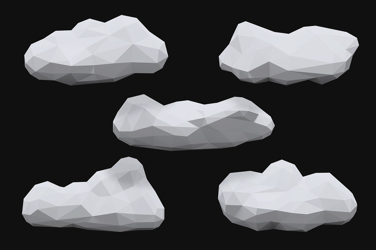 Low Poly Clouds, an Object Graphic by Medialoot (Photo 4 of 5)