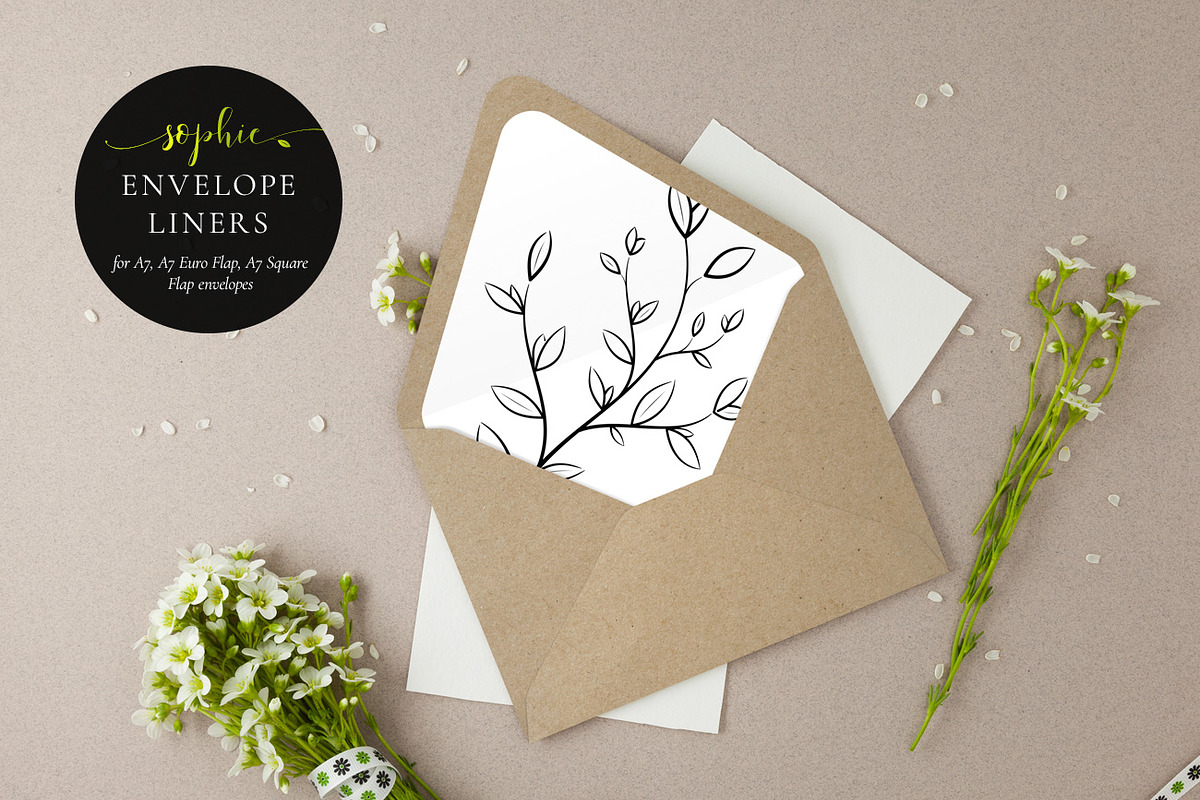 Printable Envelope Liner, Sophie, an Invitation Template by Alice Bluefox (Photo 1 of 7)