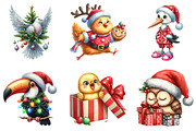 Christmas Animal Clipart, an Illustration by DreamArtGraphic (Thumbnail 3 of 4)
