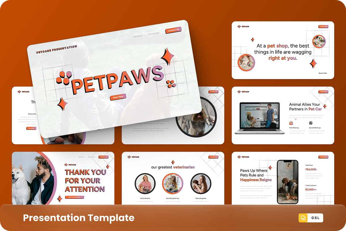 Petpaws - Petcare Google Slide, a Presentation Template by GraphauseProject (Photo 1 of 6)