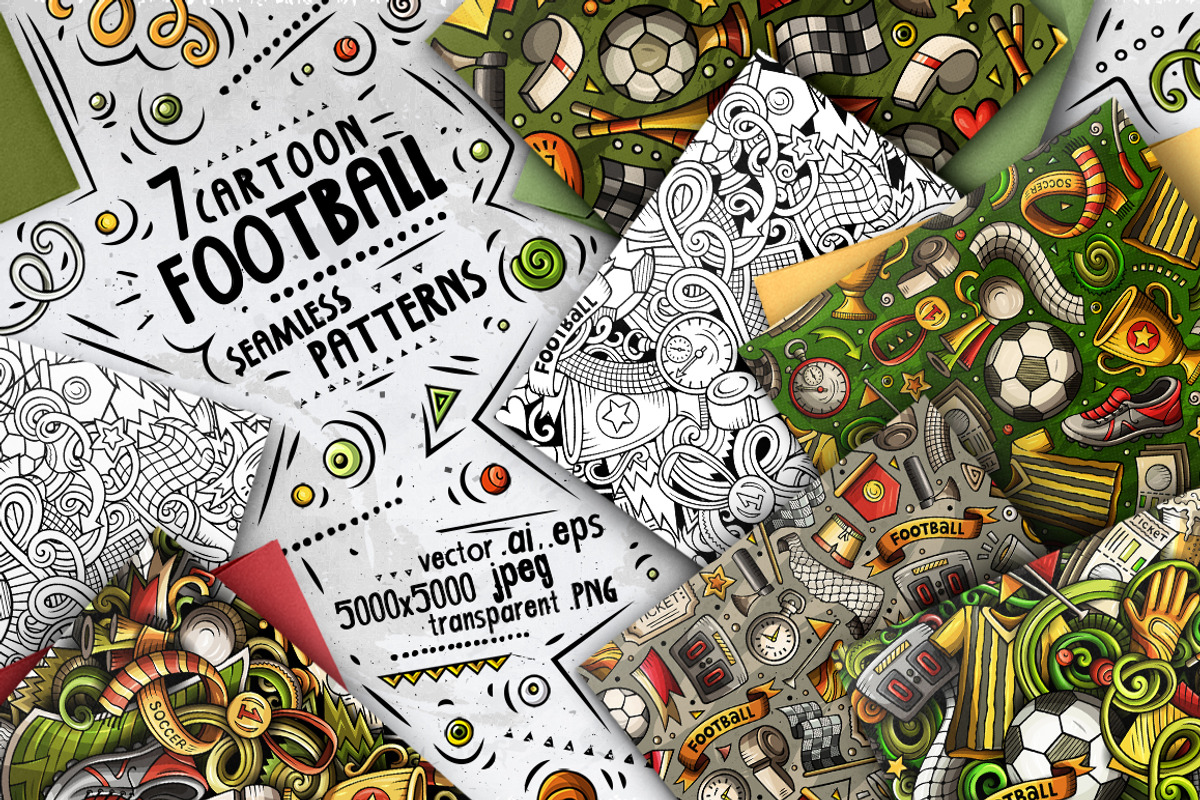 Soccer Cartoon Doodle Big Pack, a Decorative Illustration by BALABOLKA (Photo 9 of 10)