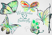 Watercolor Butterfly Set #2, an Object Graphic by IvanFet (Thumbnail 4 of 6)