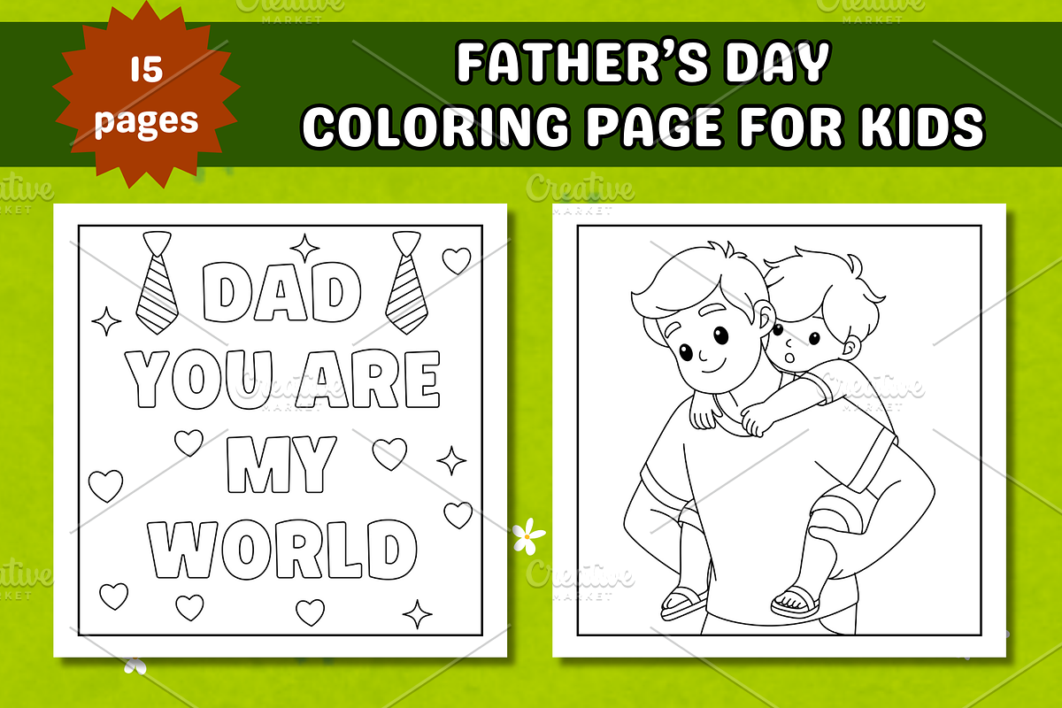 Father's Day Coloring Page For Kids, a Person Illustration by Salaly (Photo 3 of 4)